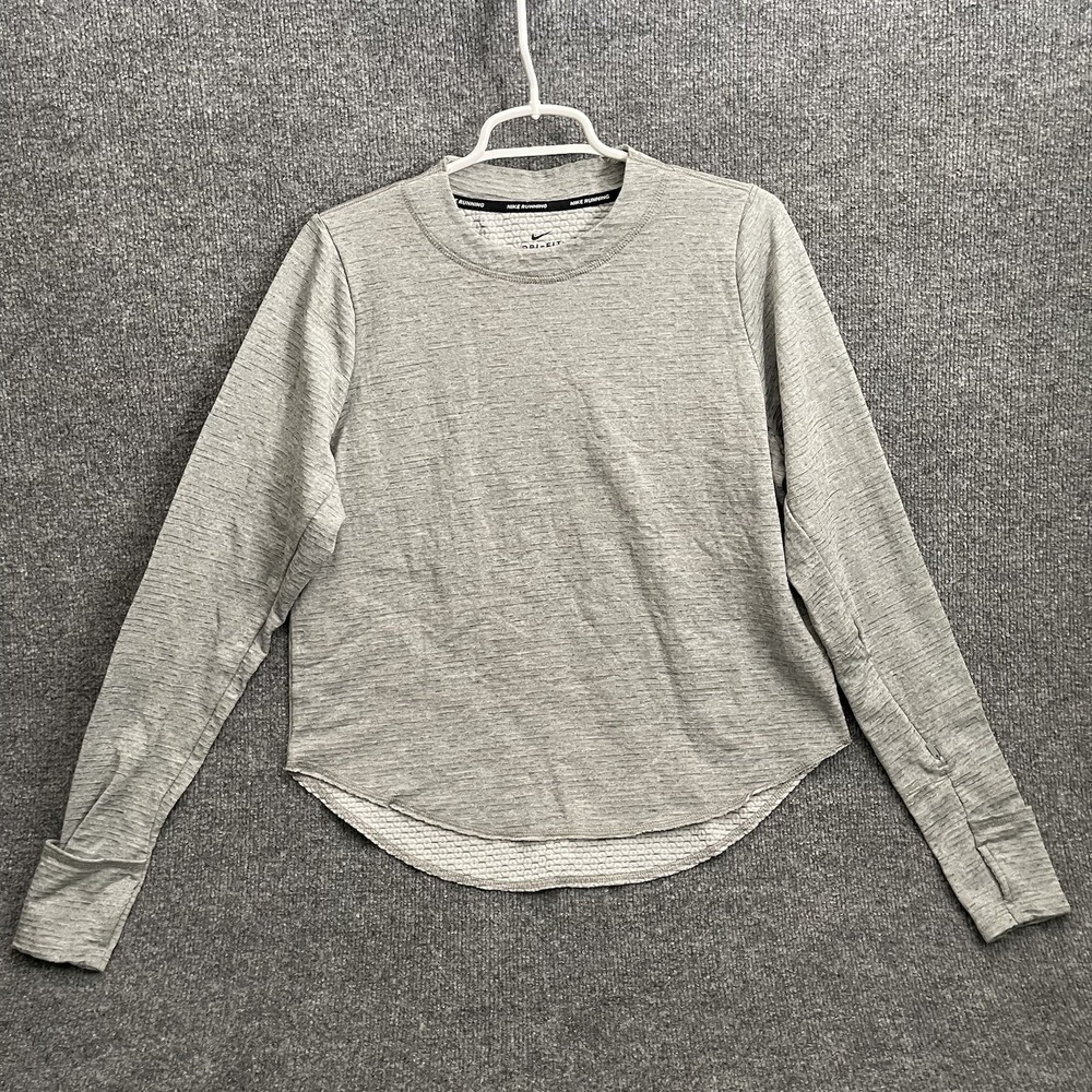 Nike Sphere Element Long Sleeve Running Top Women's Sz M BV2977-073 Gray